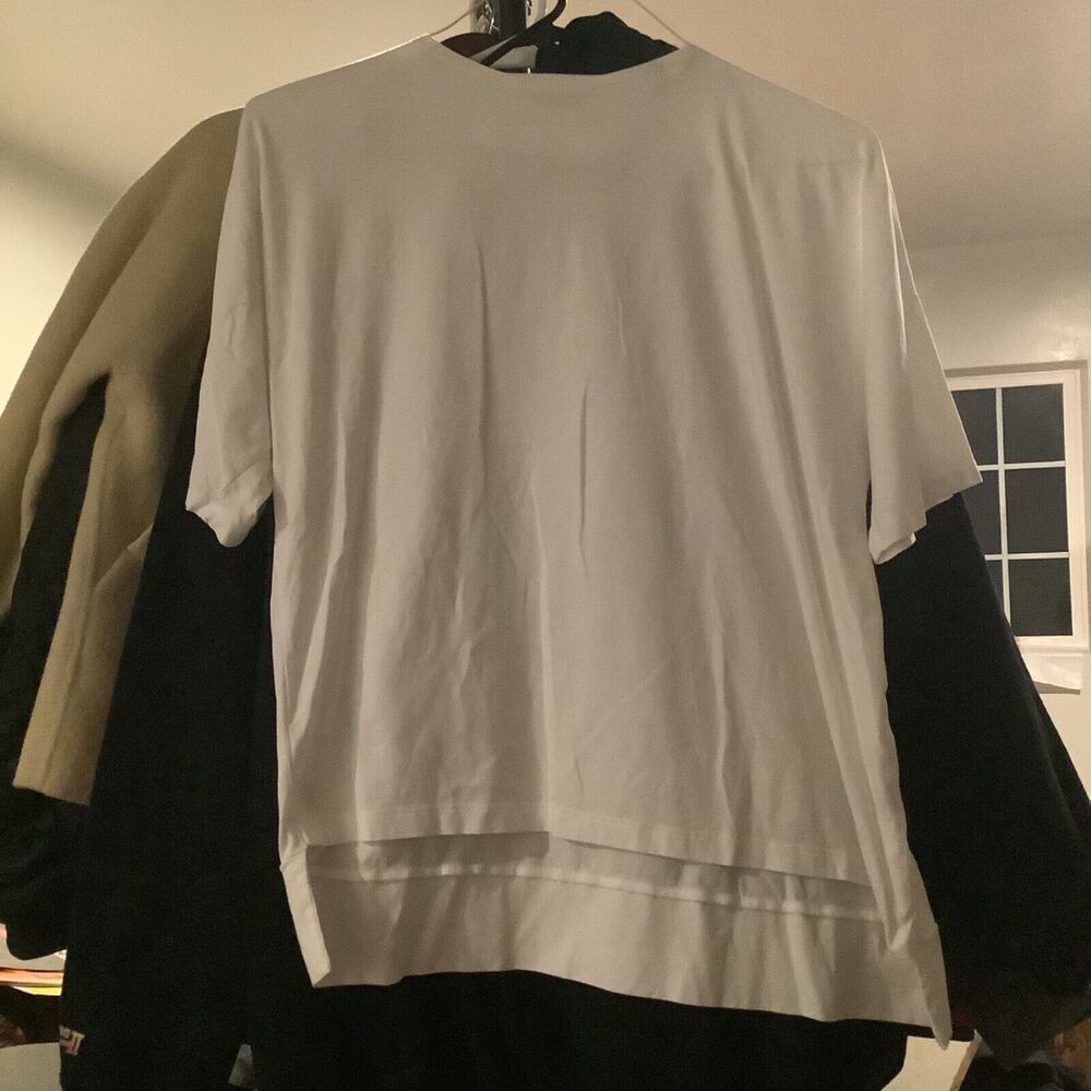 Matthildur Women’s Shirt White Size Small High Lo Boat Neck 3/4 Sleeve Top